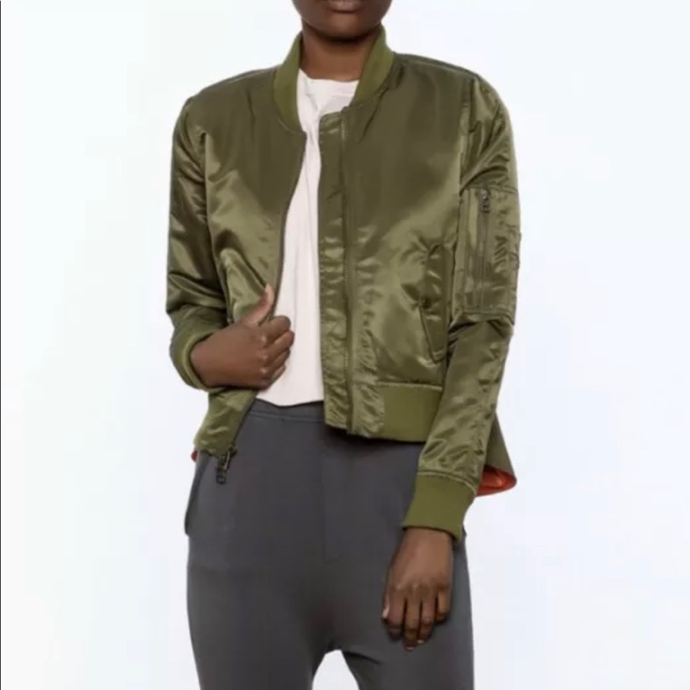 VERONICA BEARD “Hampton Flight Bomber Jacket” Green Size Sm 4